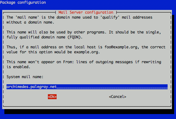 Exim4 system mail name configuration on Ubuntu 10.10 (Maverick). Exim4 system mail name configuration on Ubuntu 10.10 (Maverick).
