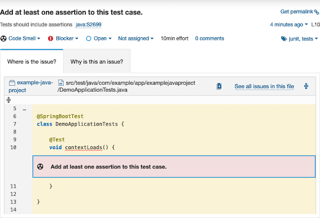 A code snippet from an error found on a SonarQube scan A code snippet from an error found on a SonarQube scan